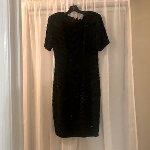 Elegant Vintage Sequin and Bead Black Dress